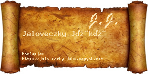 Jaloveczky Jákó névjegykártya